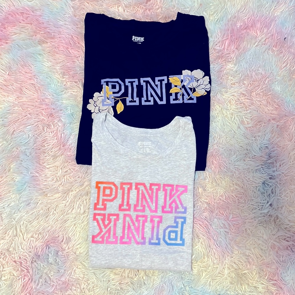 TWO VICTORIA SECRET SHORT SLEEVE SIZE LARGE